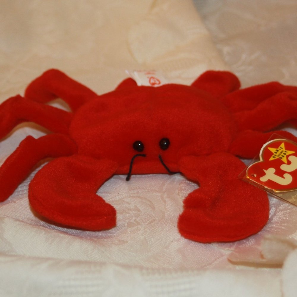 ty beanie baby digger Crab, 4th gen PVC1995 Canada Tush NWT  collector quality
